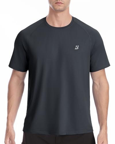 Image of Roadbox Men's Rash Guard Short Slevee, UPF 50+ UV Sun Protection Water T-Shirts, Quick Dry Swim Shirts for Surf Beach Fishing