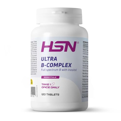 HSN Ultra B-Complex Complejo Vitaminas B - Vegano - 120 Tabletas | Todas las vitaminas del grupo B. Con Myo-Inositol. Ideal para la Dieta Vegana.
