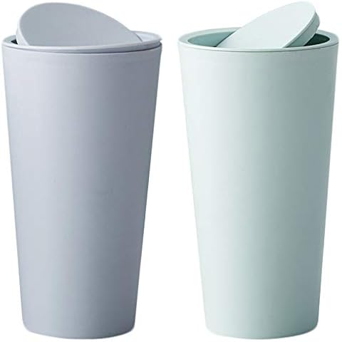 Universal Car Rubbish Bin Auto Container Waste Storage Auto Vehicle Car Garbage Bin with Lid Auto Plastic Garbage Bin for Console Cup Holder for Car Office Home Desktop Light Blue Light Green 2 Pieces Cover