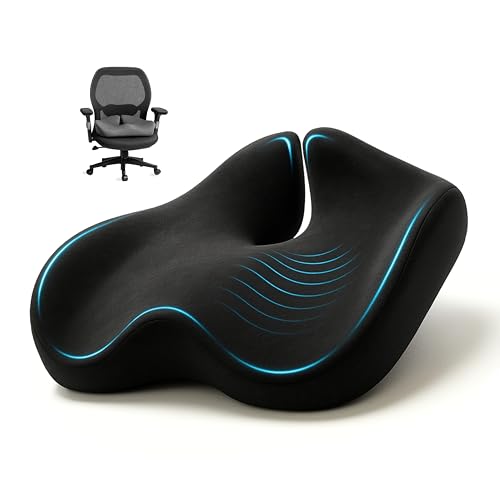 Extra Large Ergonomic Memory Foam Chair Cushion - Black