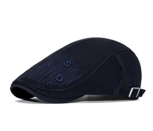 Image of Cotton Newsboy Cap,Breathable Ivy Gatsby Cabbie Beret Hat for Men's Women Driving Hunting Golf