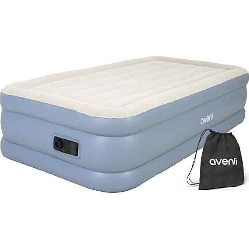 AVENLI Colchón hinchable autoinflable tamaño doble 191 x 99 x 46 cm, 1 persona, I-Beam, autoinflable, hasta 100 kg, color gris, cama de invitados para camping al aire libre – Colchón hinchable para 1