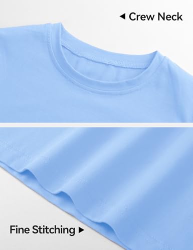 Image of KEREDA Girls Long Sleeve Shirts Soft Cotton T-Shirts Crewneck Basic Tees for Kids and Teen Girls Tops Clothes