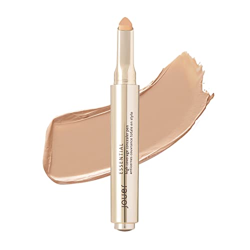 Jouer Essential High Coverage Concealer Pen - Medium To Full Coverage Cream Concealer Makeup - Color Corrector For Spot Coverage, Dark Circles And Contour, Crème Café #TOP20