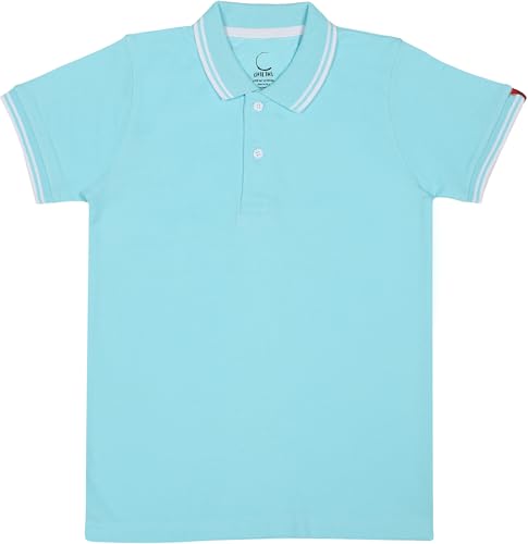 Image of Cotton Polo T-Shirt for Kids Boys Girls Half Sleeve, Regular Fit Tees for Boys Collared Casual Tshirts | Soft & Breathable Biowash Fabric | Half Sleeve