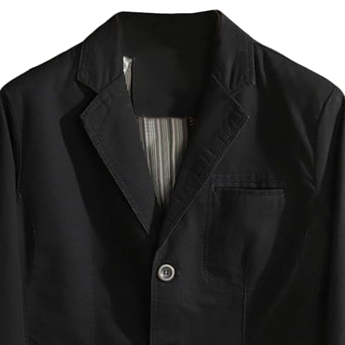 Men's Middle Aged Casual Suit Coat Three-Button Cotton Twill Suit Jacket Notch Lapel Sports Utility Blazer2