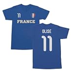 France Olise 11 Inspired Soccer Jersey Style 2-Side Unisex T-Shirt (Royal, Small)
