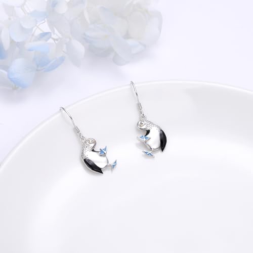 Alphm 925 Sterling Silver Bird Earrings for Women Puffins Earrings Blue Footed Booby Earrings Cute Bird Jewelry for Daughter Sister4