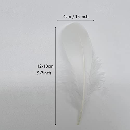 100Pcs White Loose Goose Feathers 5-7 Inch For Crafts Wedding Decoration Home Party Decor Clothing Hats Mask Decorating #TOP1