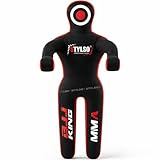 Unfilled Grappling Dummy – Adult Life Size Wrestling & BJJ Training Dummy, MMA Jiu Jitsu Judo Takedown & Throwing Practice, Heavy-Duty Triple-Stitched Canvas Submission Dummy (Black, 5ft / 60')