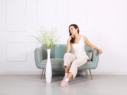 Image of Leewadee Decorative Tall Floor Vase for Living Room Decor, 26 inches, White, Resin