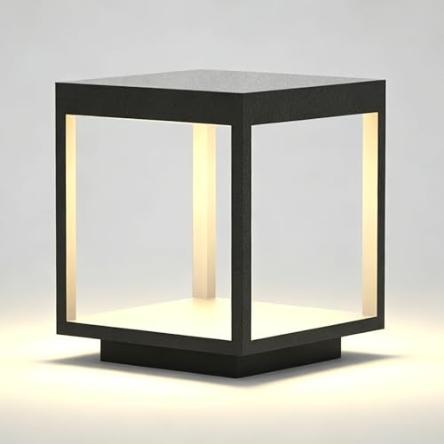 Capuchon de poteau extérieur LED noir étanche pour éclairage de clôture et jardin modernisé