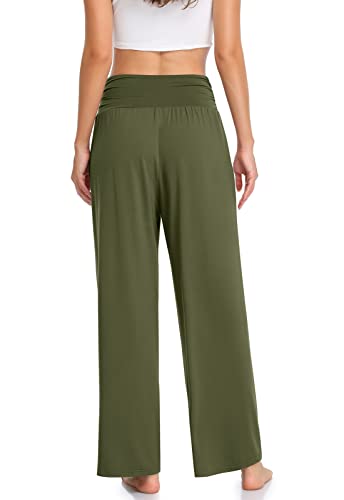 Image of TARSE Womens Wide Leg Pants Casual Loose Yoga Sweatpants Comfy Lounge Pajama Flowy Pants Pockets