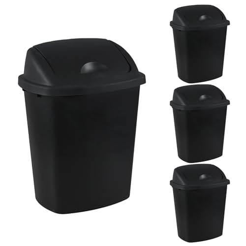 Caneca de basura negra de plástico 7 galones pack 4