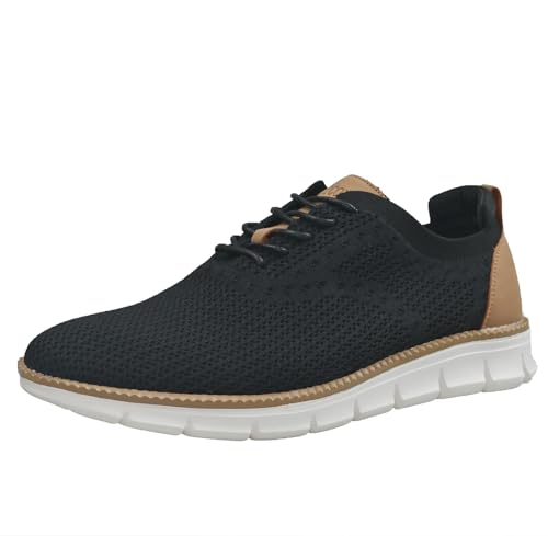 Image of Men Shoes Mesh Shoes for Men Breathable Knit Shoes Fashion Casual Business Walking Mens Dress Shoes Black 8.5