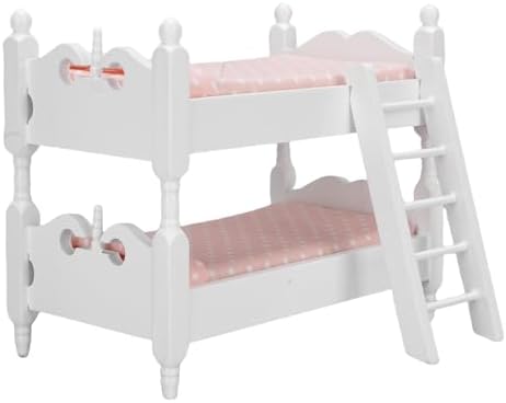 Hemobllo – Lot De 2 Lits Superposés Miniatures Pour Maison De Poupée – Décor Chambre – Plastique Et Tissu – 10 X 9,5 X 6 Cm