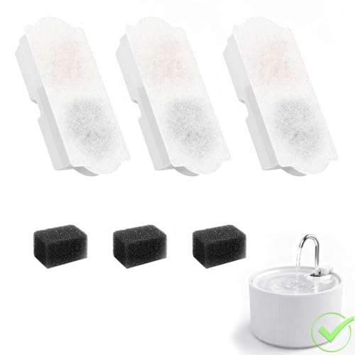 Fuente de Agua para Gatos de Cerámica 2.2L con Bomba Silenciosa