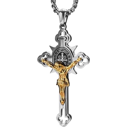 Crucifix acier inoxydable INRI : un pendentif croix résistant pour homme