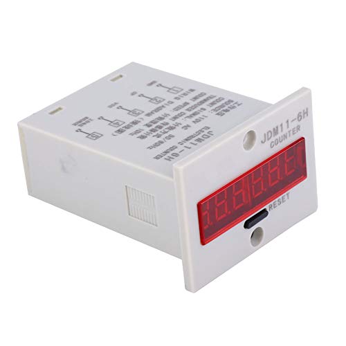 JDM11 6H Electronic Counter 6 Digits LED Digital Display Counter with Strong Anti Interference 0-999999 Count Range Suitable for Various Inputs (AC110V)