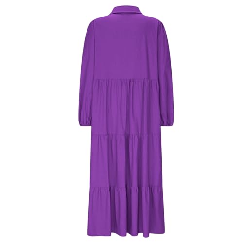 Robe chemise décontractée coupe fluide et jupe bouffante