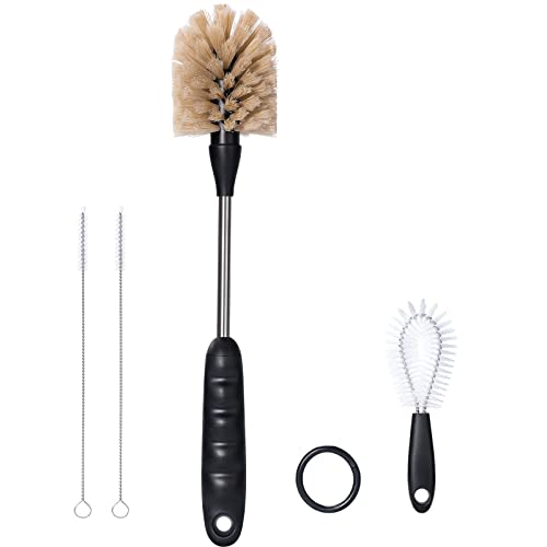 Jumperlay 4-In-1 Stainless Steel Baby Bottle Brush Set With 1 Pack Bottle Brush, 1 Pack Nipple Brush And 2 Pack Straw Cleaner Brush, Tan #TOP4