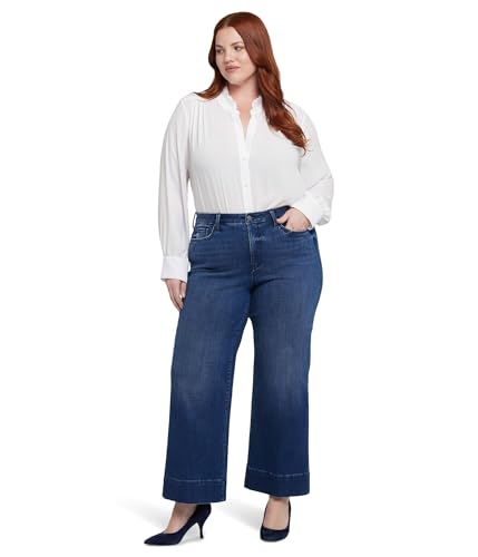 NYDJ Women's Plus Size Teresa Wide Leg Ankle in Moonlight