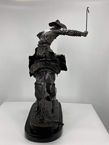 Escultura de bronce bronco buster 24 pulgadas miniatura 4