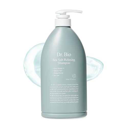 Dr.Bio Sea Salt Relaxing Shampoo with Probiotics and Cica, Vegan Hair Loss Shampoo for Thinning Hair, Volumizing and Thickening, Hydrating and Scalp Care, Silicone & Paraben Free, Korean Hair Care