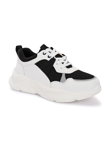 Image of Centrino Women Chunky Sneaker | Cushioned Insole for Comfort | Stylish Lace-Up Design | Perfect for Casual Shoe for Girls (A6845)