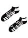 Produktbild Dedoles Sneaker Socken Low Cut Füßlinge Unisex Damen Herren Baumwolle lustiges Design Geschenk links rechts verschieden, Farbe Schwarz, Motiv Piano-Katze Knöchelsocken, Gr. 35-38