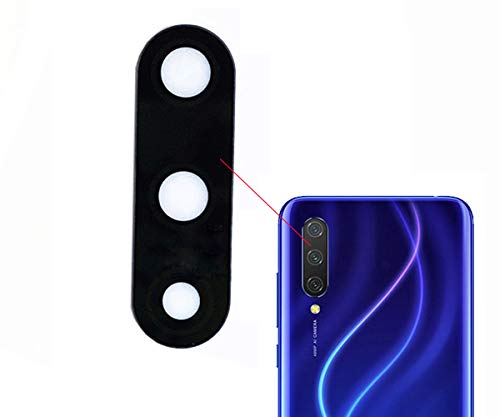 SOMEFUN Negro Lente Cristal de Cámara Trasera Vidrio de Cámara con Adhesivo Reemplazo para Xiaomi Mi9 Lite/Mi 9 Lite 6.39"