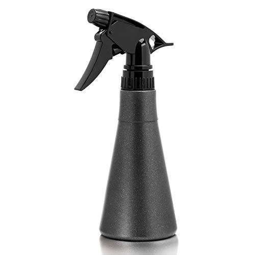 Spray Bottle with Black Trigger, Suream 10.6oz/300ml Adjustable Sprayer with Stream Mist Mode for Hair, Refillable Empty Plastic Houseplant Mister for Hair Styling, Gardening, Ironing and Cleaning
