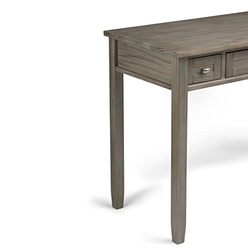 SIMPLIHOME Warm Shaker SOLID WOOD Rustic Modern 48 inch Wide Home Office Desk, Writing Table, Workstation, Study Table Furniture in Distressed Grey with 2 Drawers - Thumbnail 6