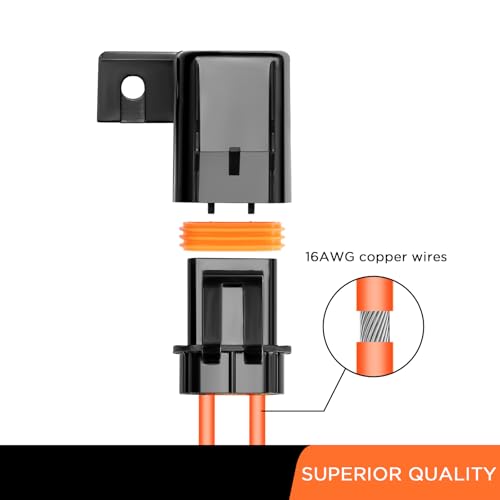 RECOIL WFH16-3 Wasserdichter ATC/ATO Inline Sicherungshalter Set 16AWG – 3er Pack mit 3x10A +3x15A Sicherungen für Auto/Elektronik