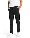 SNOWTEN Mens Slacks for Men, Classic Fit Golf Pants for Men, Stretch Dress Pants Men 30' Quick Dry Lightweight, Pockets Black 34w × 30L