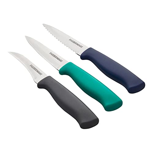 Farberware Paring Knife Set, 3-Piece, Blue #TOP1