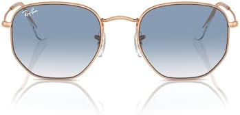 Óculos de Sol Ray-Ban Hexagonal 0RB3548 92023F Tam 54 / Rose Gold - Lentes Azul Gradiente