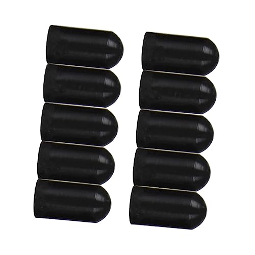 VINTORKY 10Pcs Drumstick Silent Tips Durable Silicone Drum Stick Covers for Practice Mute Drumstick Mallet Accessory Fit for Drum Protection Black