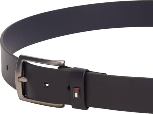 Tommy Hilfiger Ceinture Homme Denton 3,5 cm Cuir, Bleu (Space Blue), 100 cm