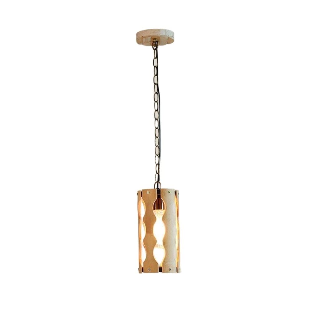 Suspension de plafond en bois rétro rustique avec douille E27 en bambou