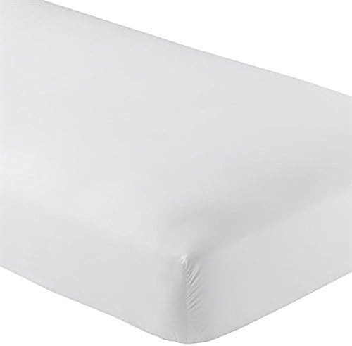 Crescent Fitted Sheet Only - 200 Thread Count Cotton Blend - Flat Sheets Sold Separately for Set (Twin XL, White)
