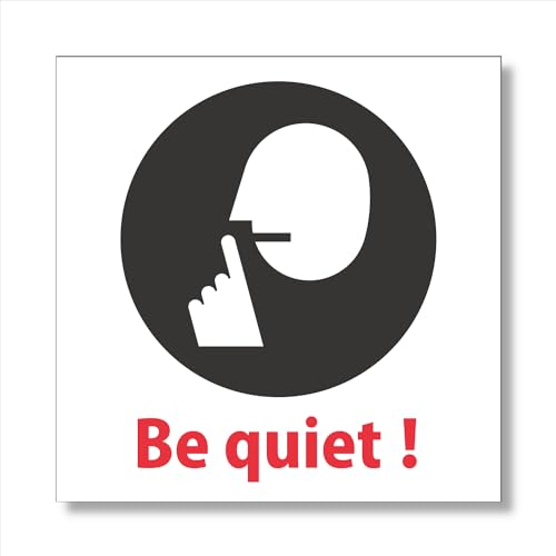 �Â���/Be quiet �I / �V�[���E�X�e�b�J�[ 15cm×15cm / �p��\�L