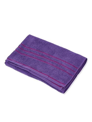 Image of Monte Carlo Essential 100% Cotton Bath Towel | 340 GSM Ultra Lightweight & Quick Dry | Soft Absorbent Large Towel 75x150 cm | Skin Friendly Daily Use Bathroom Towel for Men & Women (Soho) | Purple