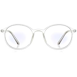 ENRICO Bluno Round Zero Power Computer Blue Light Blocking Glasses | Anti Glare Blue Light Filter Glasses for Eye Protection from Laptop/Mobile Screen | Blue cut Reading Glasses for Men & Women