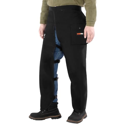 WISEPRO Pantalon Anti Coupure Tronconneuse | Legging de sécurité à 8 couches | Chaps réglables universels | Équipement de protection forestière | Protection avant uniquement