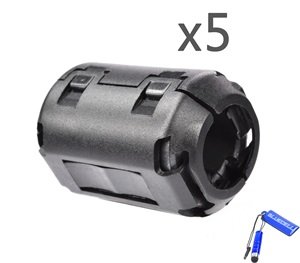 Bluecell Pack of 5 Magnetic Ferrite Core Cord RFI EMI Noise Suppressor Cable Clip (13mm inner diameter)