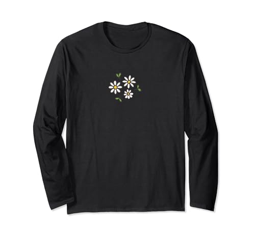 Cottagecore Coquette Botanical Wildflower Daisy Maglia a Manica