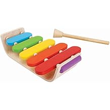 PlanToys Wooden Oval Xylophone for Toddlers | Eco-Friendly Musical Toy with 5 Colorful Keys | Develops Coordination, Auditory & Motor Skills | Safe & Non-Toxic Toy for Kids Ages 12 Months+