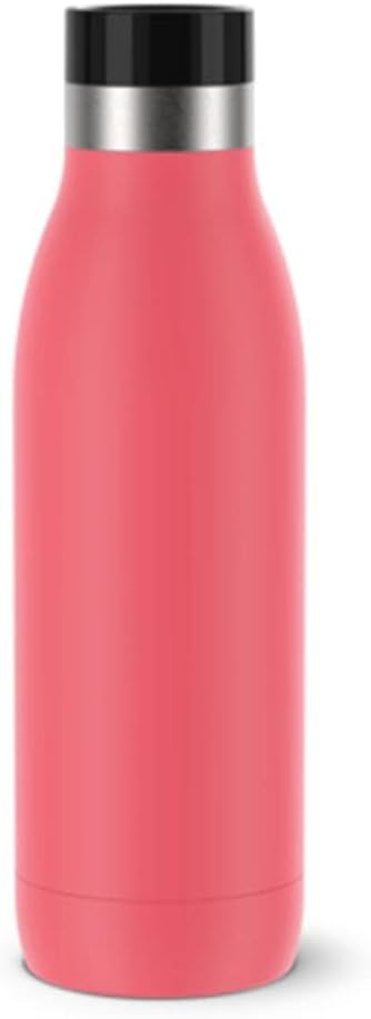 TEFAL BLUDROP Water Bottle, Reusable Stainless Steel Bottle, Hot and Cold Drinks, Dishwasher-Safe, Leak-Proof, 0.5 L, Coral