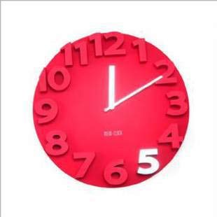 ZAMTAC Authentic MEIDI 3D Three-Dimensional Relief MD8807 16-inch Clock Creative Fashion Clock Gift - (Color: White)